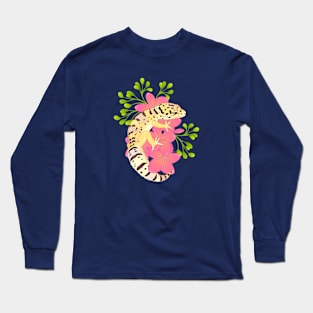 Leopard Gecko, Normal, and Frangipani Flowers Long Sleeve T-Shirt